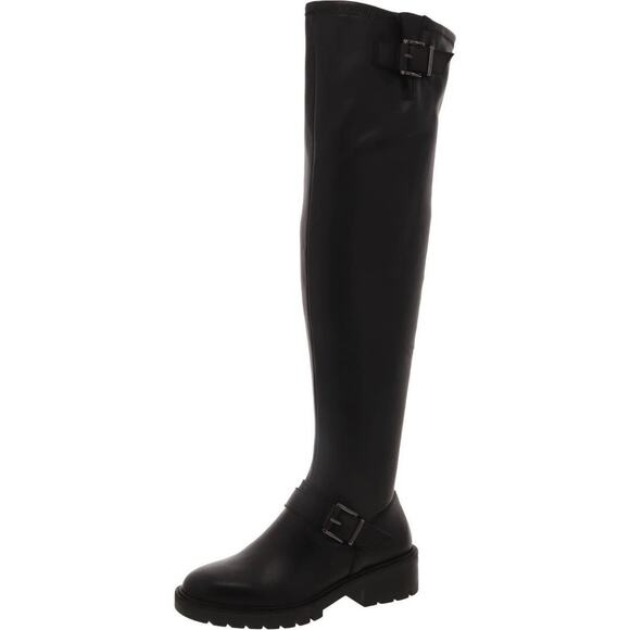 Vince Camuto Abrila Black Over-The-Knee Boot Sz 7 W-Calf Block Heel Lug Sole New - Picture 5 of 14